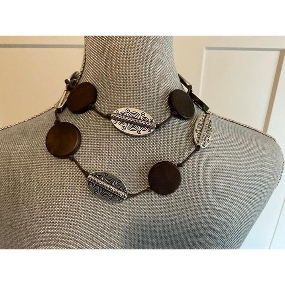 Necklace Premier Designs Boho Natural Beauty Coastal Cowgirl Silver Wood Jewelry